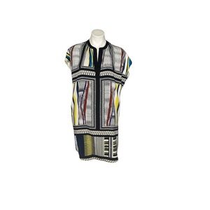 DIANE VON FURSTENBERG Jocelyn Silk Shift Dress Abstract Print Tunic Size 2